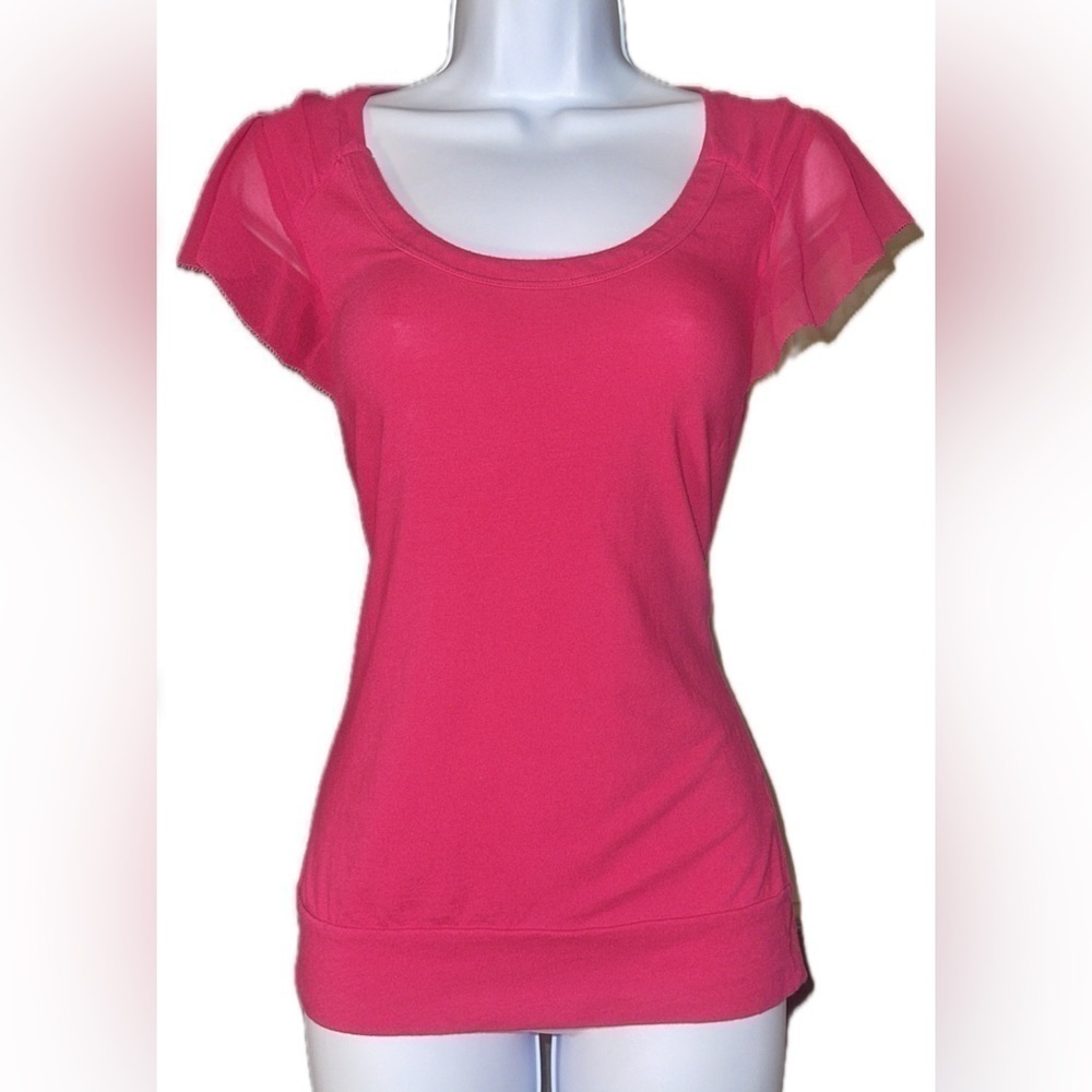 Banana Republic Petal Sleeve Pink Scoop neck Top XS